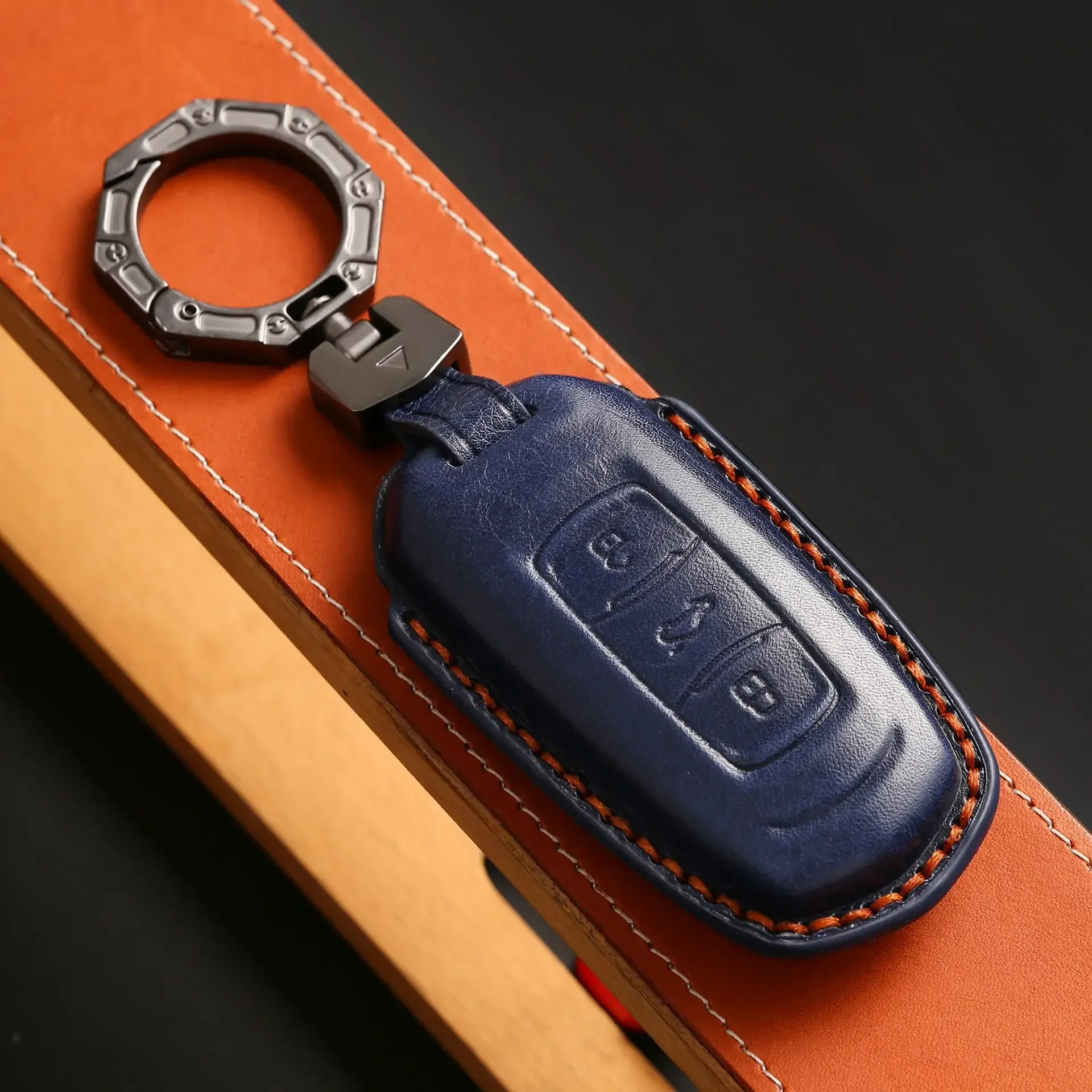 

1pc Leather Car Key Cover Case Shell Fob For Geely Atlas Boyue NL3 EX7 SUV GT GC9 Emgrand X7 Borui Auto Holder Accessories