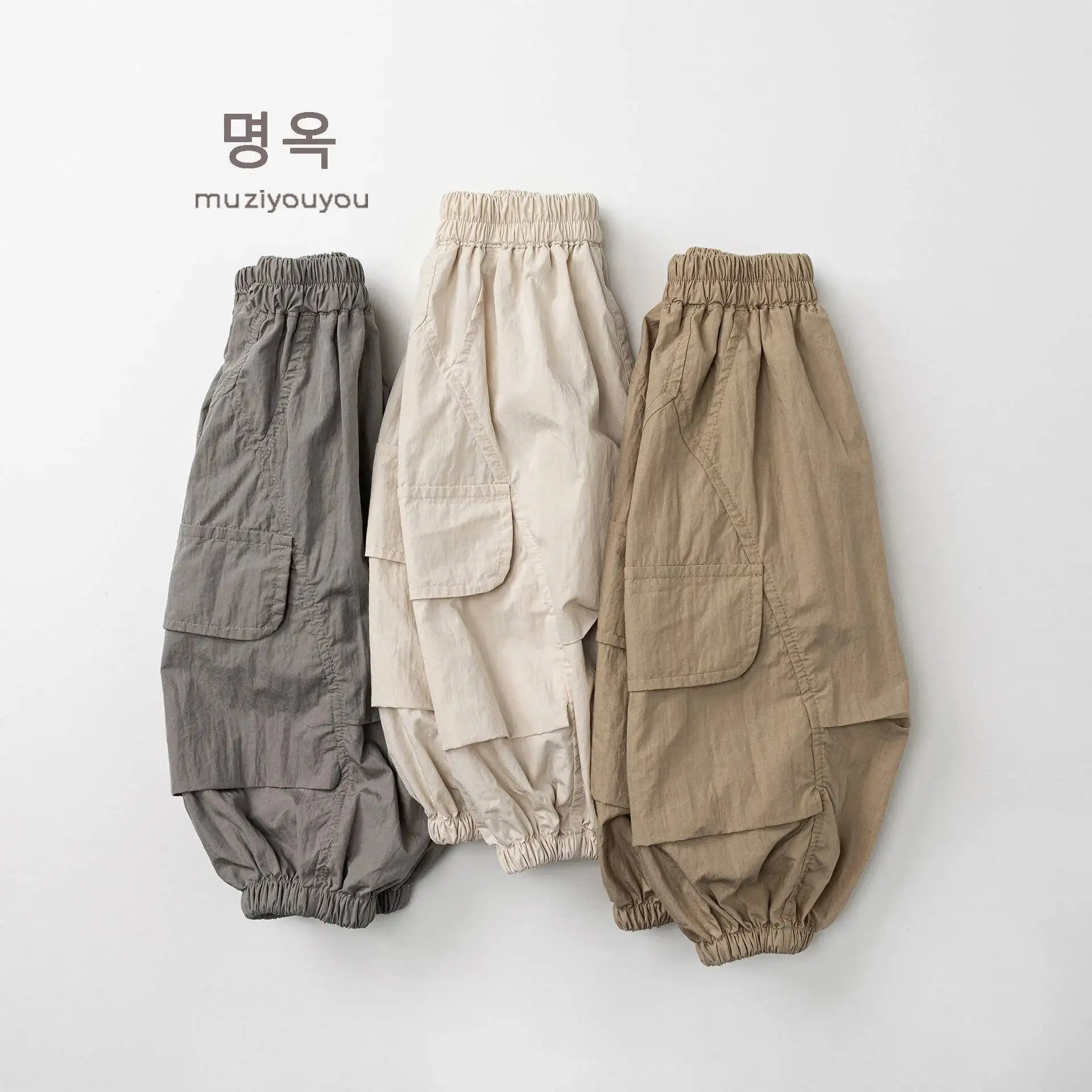 Frühling Sommer Kinderhosen 1-8 Jahre Jungen Mädchen Dünne Patchwork-Taschen Anti-Mücken Cargo-Hosen Jogger Kleinkind-Hosen Kinderkleidung – Detail 4