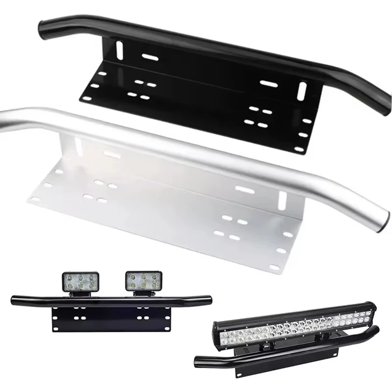 Universal Front Bumper License Plate Log Light Mount Bracket Aluminum Off Road LED Light Bar Frame Holder Car Accessories image 2