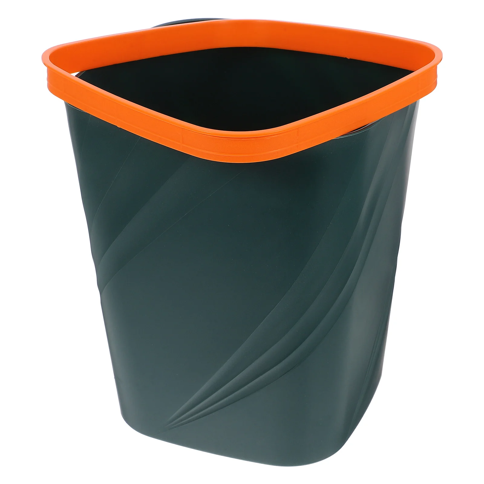 

Large Capacity Trash Can Open Top Home Office White Bedside Garbage Bin Plastic Wastebasket Ultra Slim Rectangle Desktop
