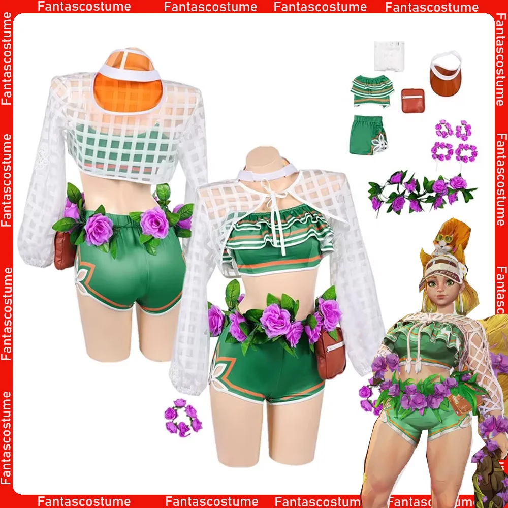 

Doreen Green Cosplay Swimsuit Costume Roleplay Game Rivals Disguise Hat Coat Clothes Outfits Female Halloween Carnival Suit