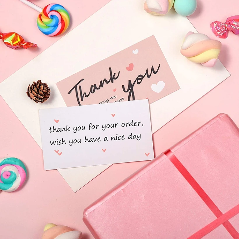 Pink Thank You for Supporting My Small Business Sticker 38mm Seal Labels Gift Cards Packaging Decoration