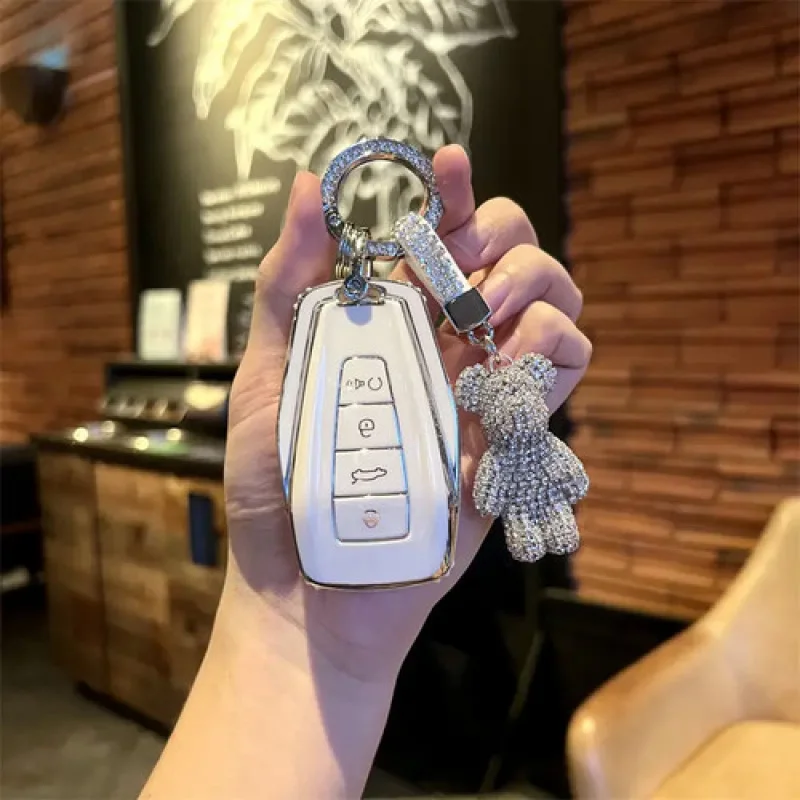 

A+ Soft TPU Car Key Case Cover Shell Holder Keyring Fob For Geely Coolray Preface