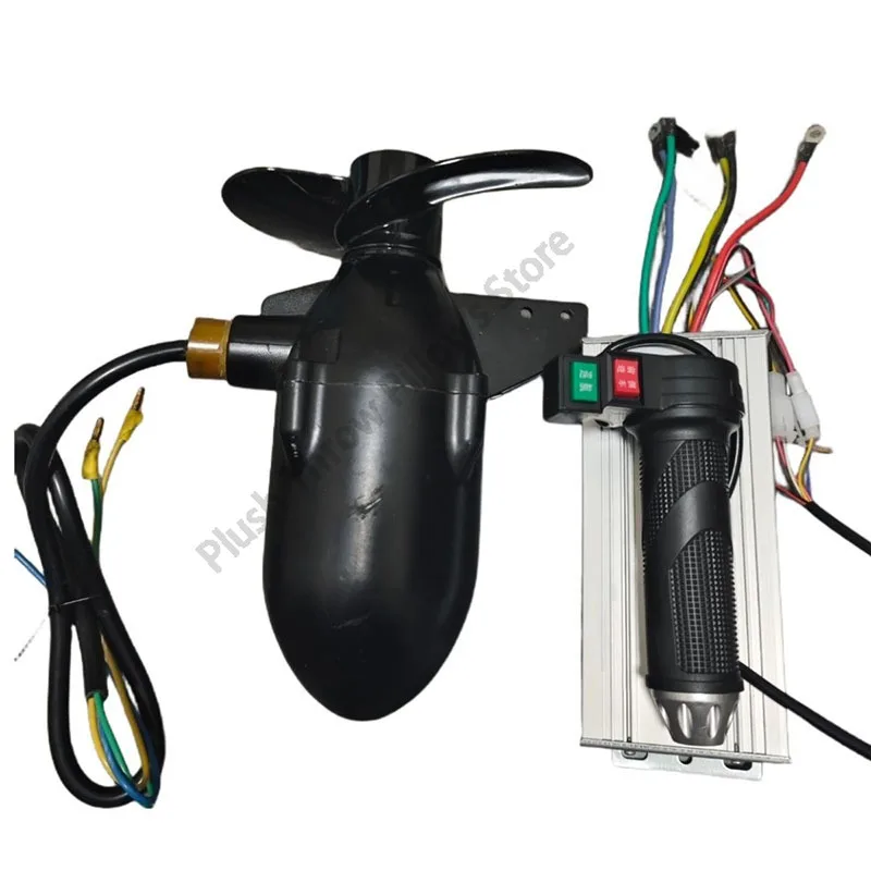 12-72V Marine Underwater Propeller Rubber Boat Electric Outboard Motor Brushless Motor Waterproof Motor With Controller Handle