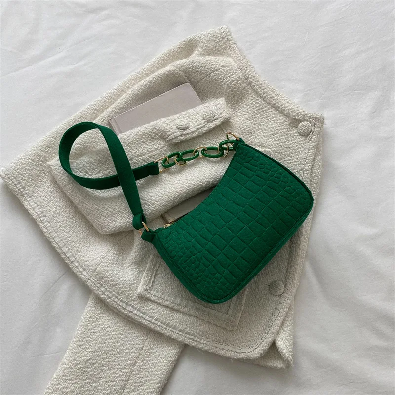 Lady Felt Armpit Design Luxury Tote Released Fashion Ladies Handbag Under Crescent Small Square Bag image 3