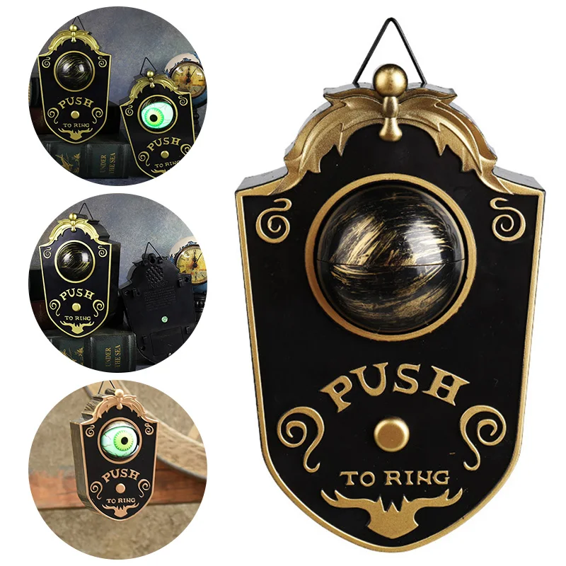 Halloween Decorations One-Eyed Doorbell LED Electric Light-Emitting Glowing Hanging Whole Door Hanging Plastic Doorbell Eyeball