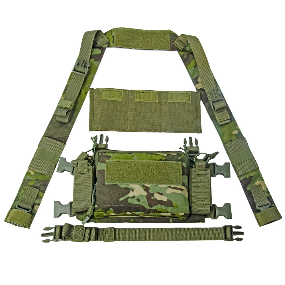 Tactifans D3 Tactical Chest Rig Vest CRM H Harness M4 5.56 Magazine Insert Flatback Integratable Hunting Accessories 500D Nylon