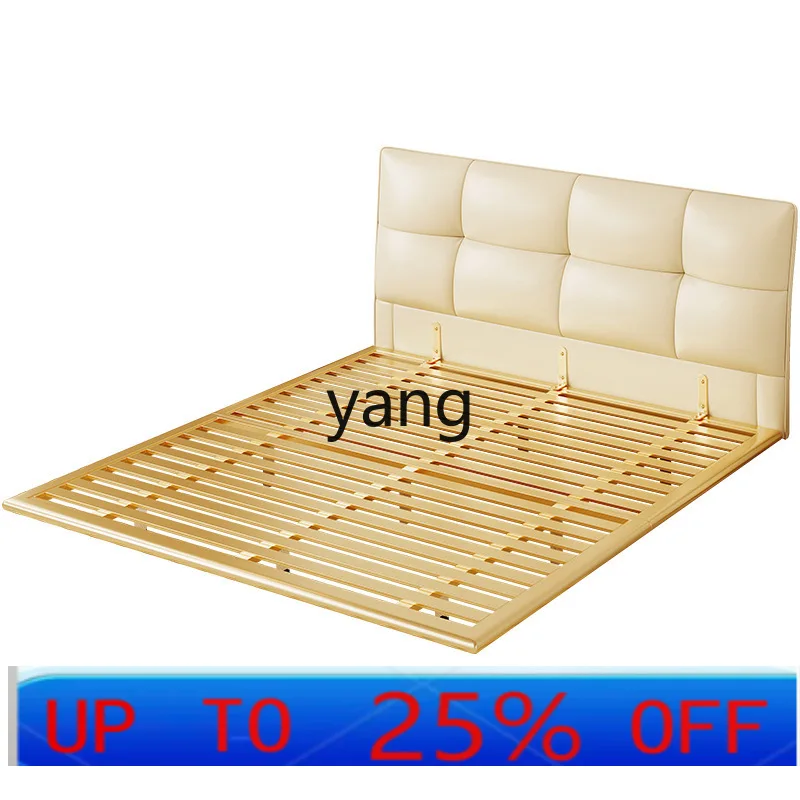 

LMM Chocolate White French Cream Wind Soft Bag Master Bedroom Light Luxury Double Stainless Steel Rack