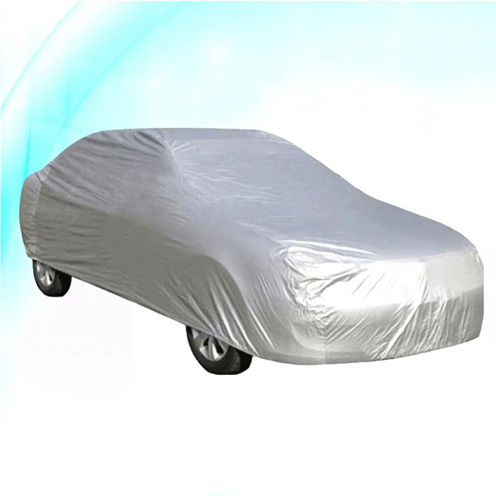 

Waterproof Car Cover Size Xl Silver Heavy Duty Sunshade For Cars Outdoor Weather Proof Vehicle Protection Dust Uv