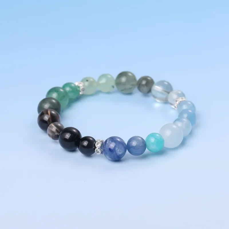 Natural White Ghost White Asai Crystal Bracelet Sandalwood Five Elements Supplementary Gold White Bracelet Women's Water