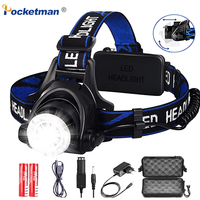 New Upgraded V6/L2/T-6 LED Headlamp 18650 Rechargeable Headlight Zoomable Head Lamp Head Lantern for Camping Hiking Fishing