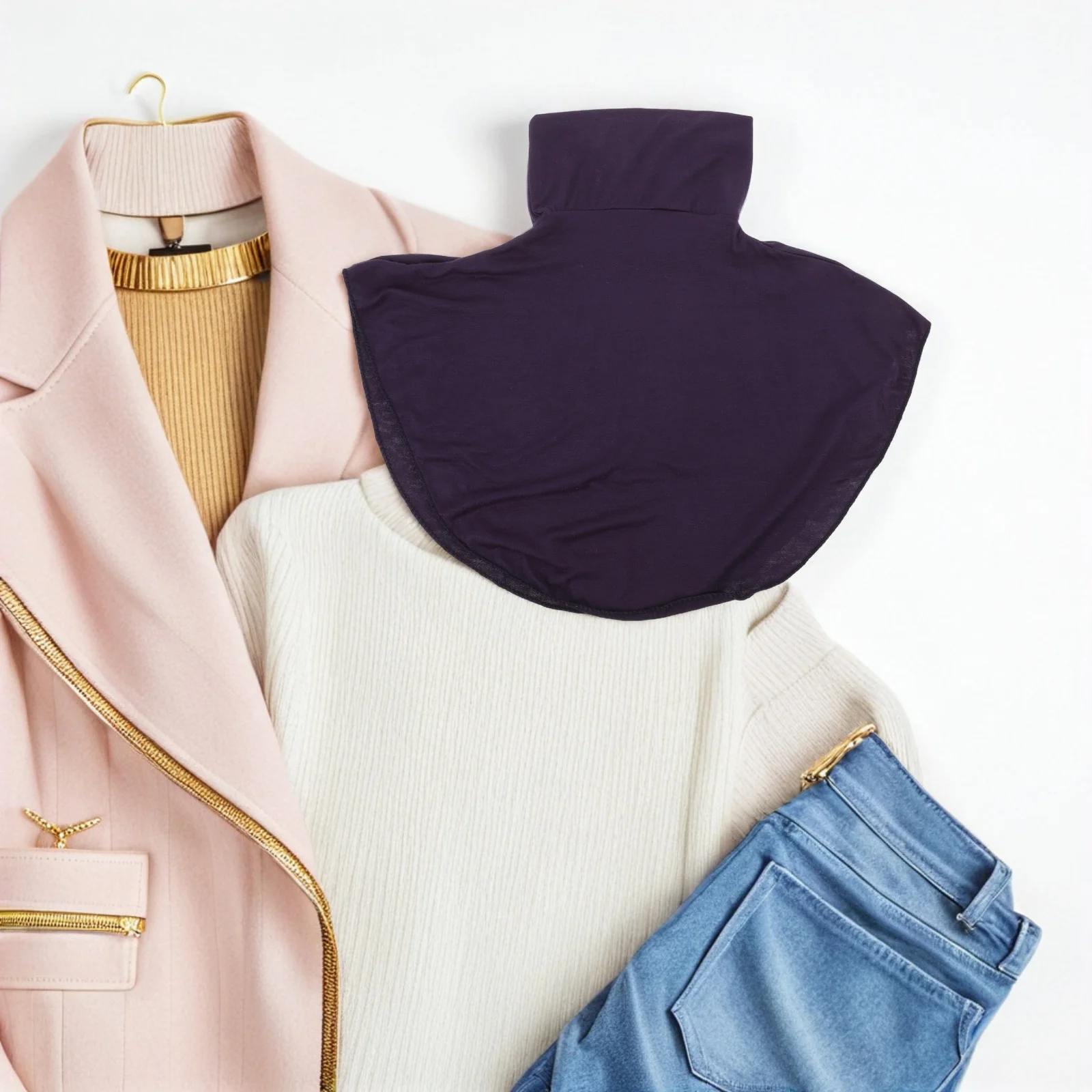 

Muslim Faux Shirt Collar Detachable Removable Lightweight Breathable Accessories Women Neck Collar Casual Formal Wear