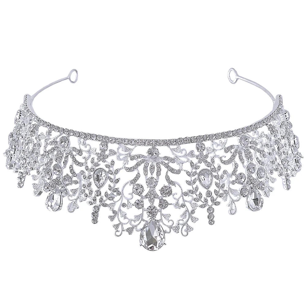 

Crown Hair Headdress Bridal Decors Tiara Silver Headdress For Girl Bridal Headpiece Wedding Headpiece Hats