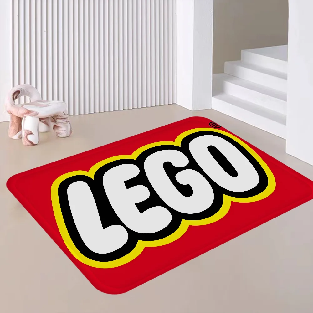 Alfombra larga de estilo nórdico para el hogar, Felpudo de juego de L-LEGOS para baño, inodoro, dormitorio, decoración moderna para el hogar