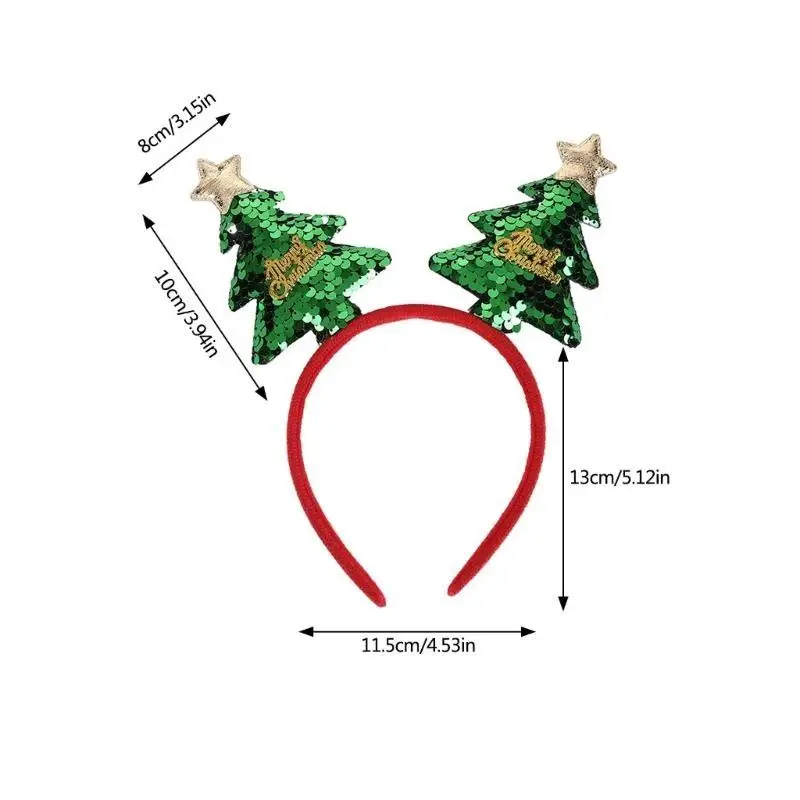 652F ماكياج دش الشعر خواتم النساء المرنة عصابات عيد الميلاد جميل أغطية الرأس للأطفال زي حلية شعر