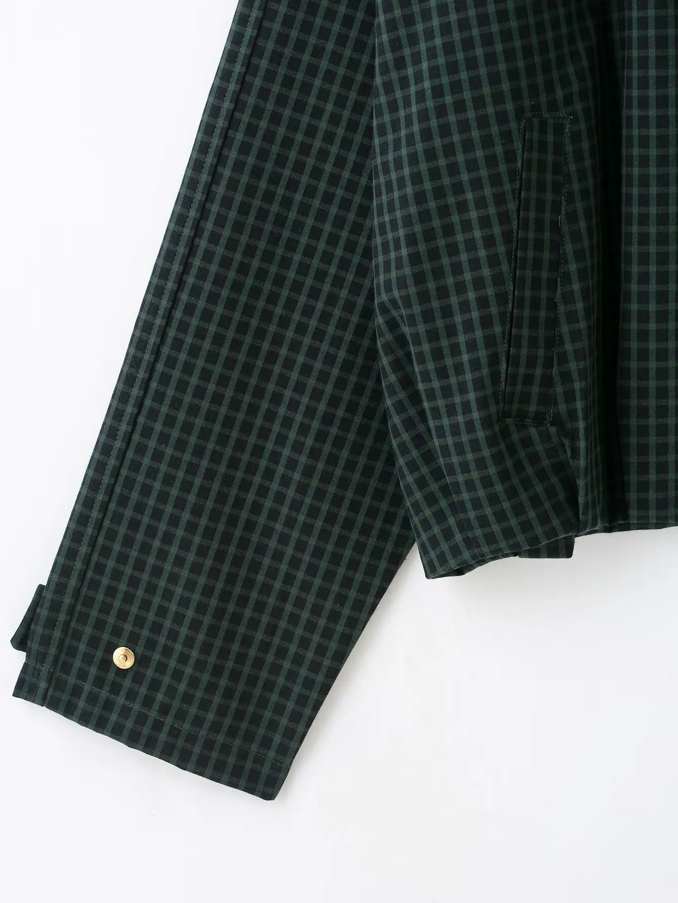 TFMLN Damen Bomberjacke Kariert Stehkragen Reißverschluss Lose Jacke Herbst Winter High Street Lässig Schick Damenjacken 2026 – Detail 11