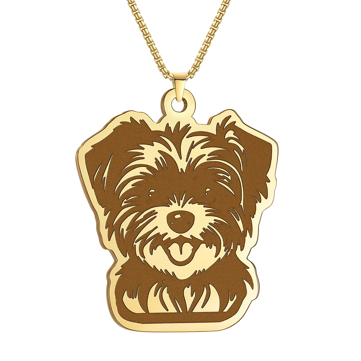 Collar con colgante de perro Morkie para mujer, joyería de dibujos animados, collares con dijes de acero inoxidable, regalo