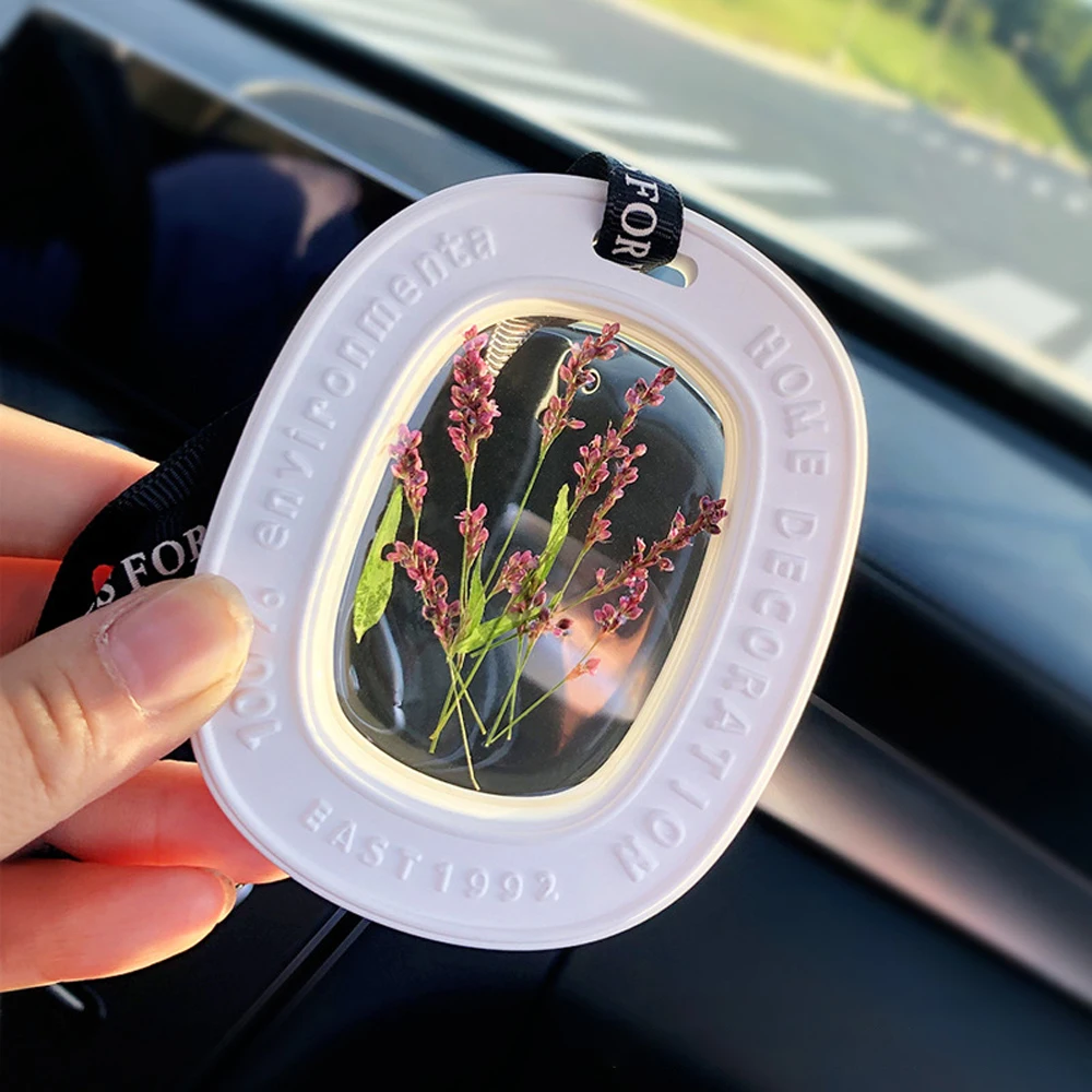 

Natural Preserved Flower Car Pendant, with Kiss Me Not, Osmanthus & Lily, Car Air Freshener Decor, Romantic Gift
