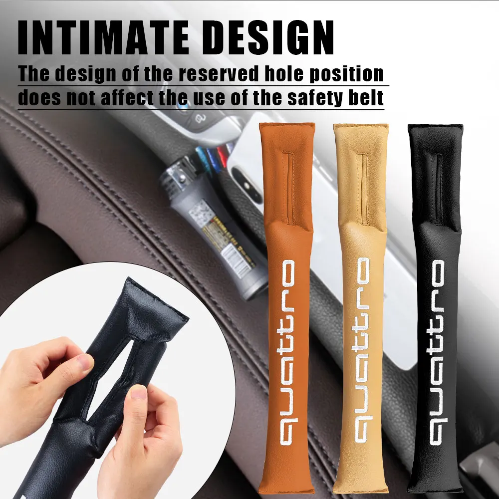 

2Pcs Car Seat Gap Filler Leakproof Padding Interior Side Seam Plug Strip For Audi Quattro A5 A6 Q3 Q5 Q7 S5 8P Sline TT A1 A3 A4