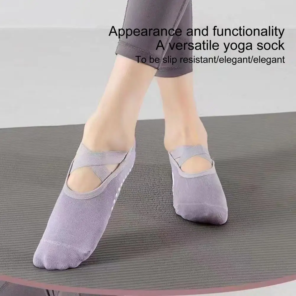 Yoga Boat Socks Anti-skid Silicone Grip Bottom High Elasticity Sweat Absorption Adult Home Pilates Socks Dance Practice Socks