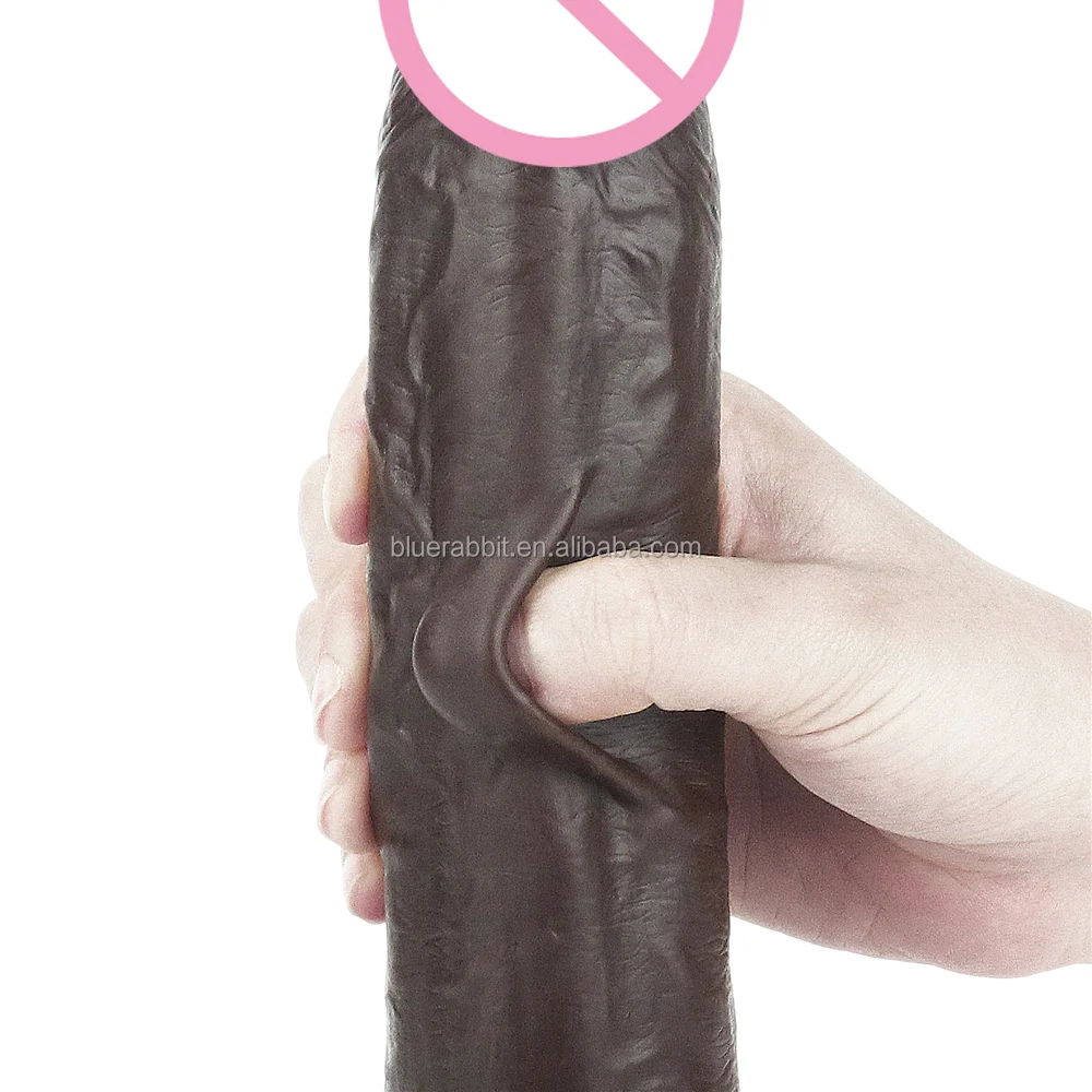 Silicone marrone scuro prepuzio dildo realistico cazzo giocattoli del sesso masturbazione erotica femminile dildo della pelle mobile per le donne