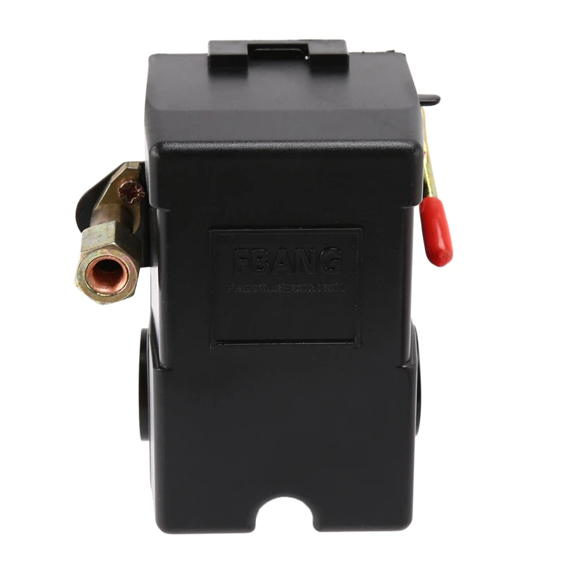 5-8Kg 4-Port 26 Amp Pressure Switch Control Valve Air Compressor Heavy Duty Black Automatic Pressure Controller