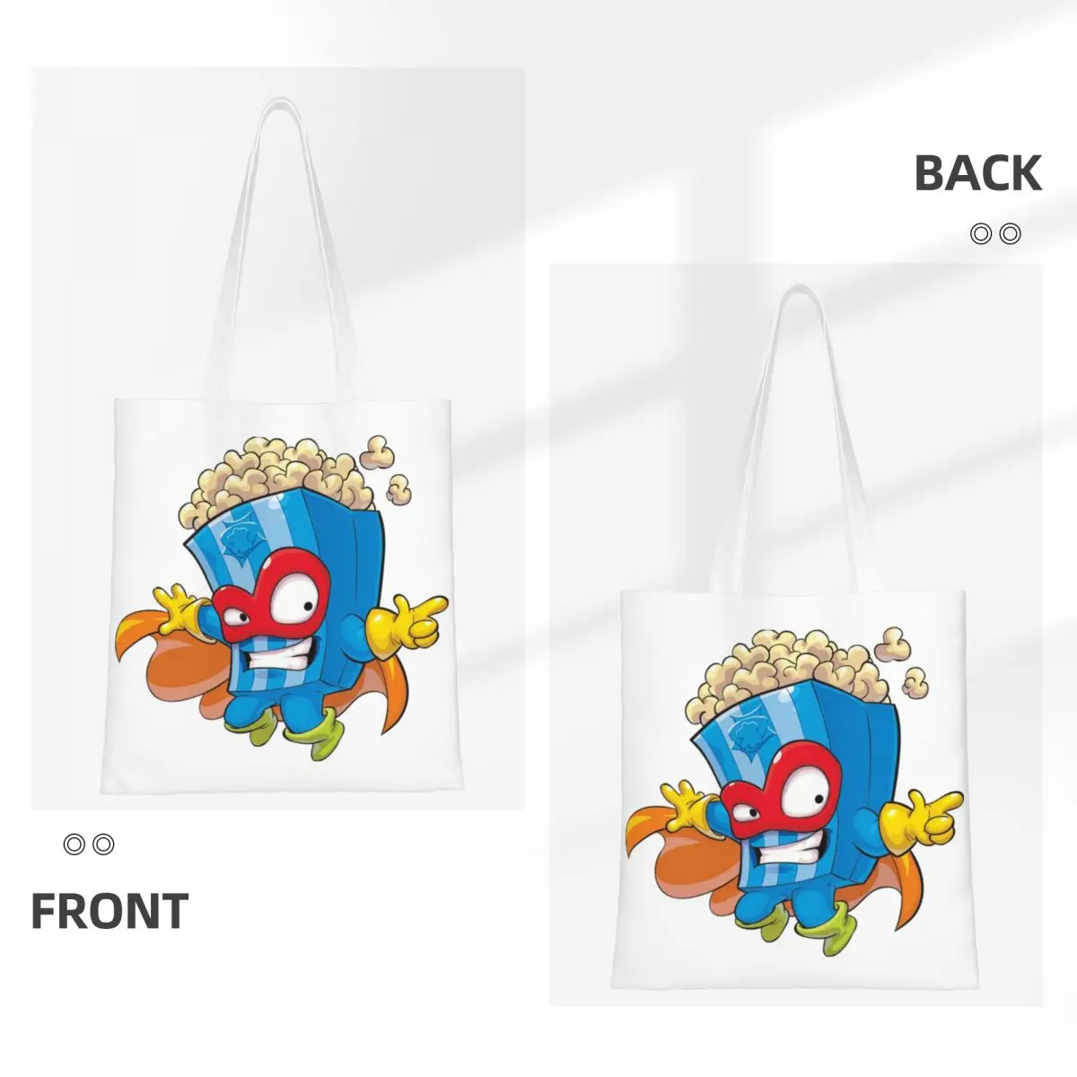 Superthings Shopping Bags Canvas The Tote Bag Foldable for Women Shoulder Tote Travel Handbag