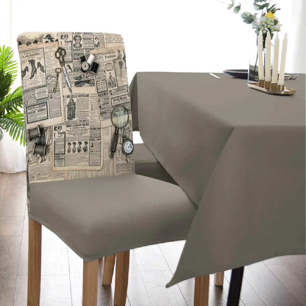 European Retro Old Newspaper Round Tablecloth Waterproof Wedding Table Decor Tablecloth Kitchen Dinning Table Cover image 5