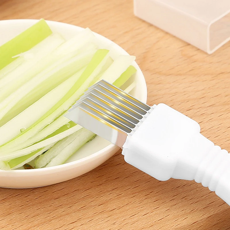 Stainless Steel Onion Slicer Cutter Scallion Cutter Knife Multifunctional Vegetable Fruit Chopper Shredder Kitchen Gadget