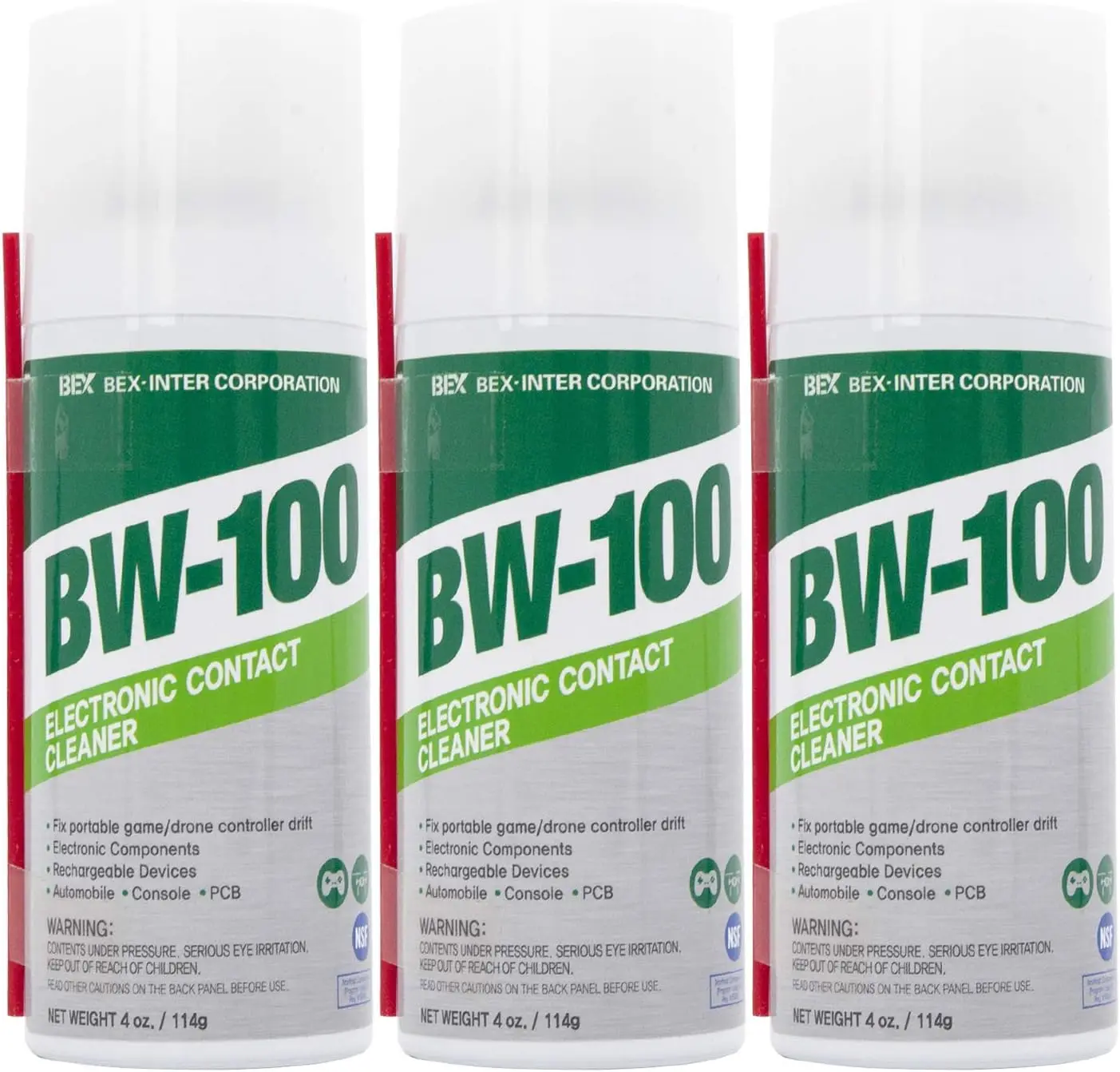 

Non-Flammable Electronic Contact Cleaner Spray - Safely Cleans Joysticks, PCBs, and More - Quick Dry, 4oz, Pack of 3