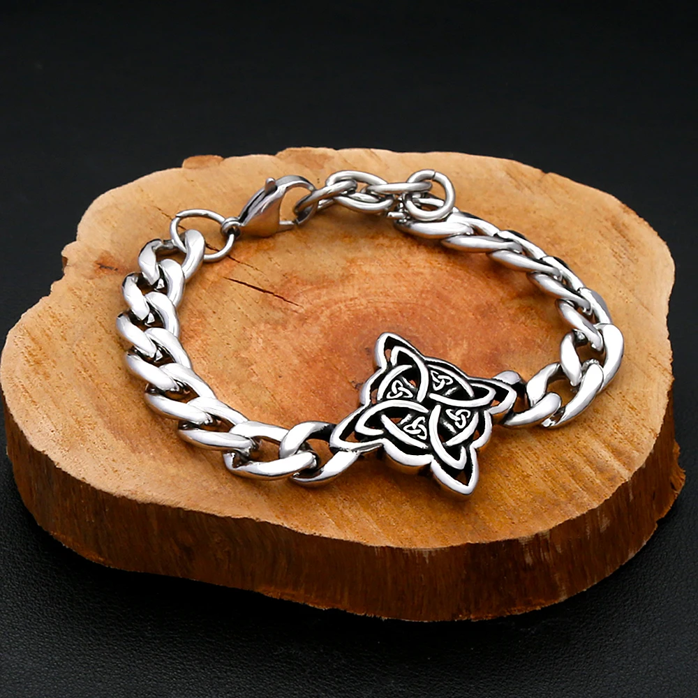Nordisches Hexenknoten-Armband für Männer und Frauen, Edelstahl Wikinger Keltisches Knoten-Armband, Odin Amulett Schmuck Geschenke Dropshipping
