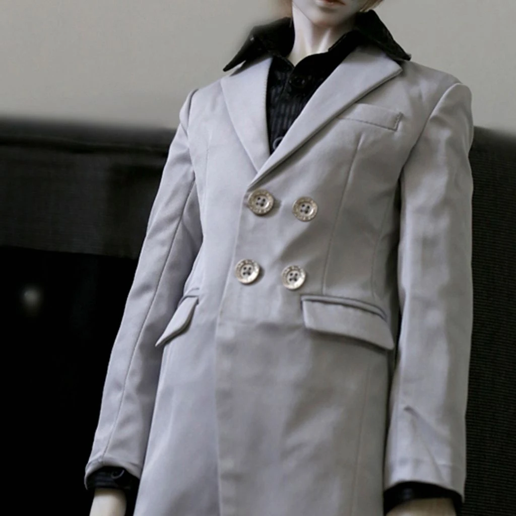 [wamami] 500# Silver Coat/Dust/Outfit For 1/4 MSD 1/3 SD  SD17 DZ70 70cm BJD Boy Dollfie