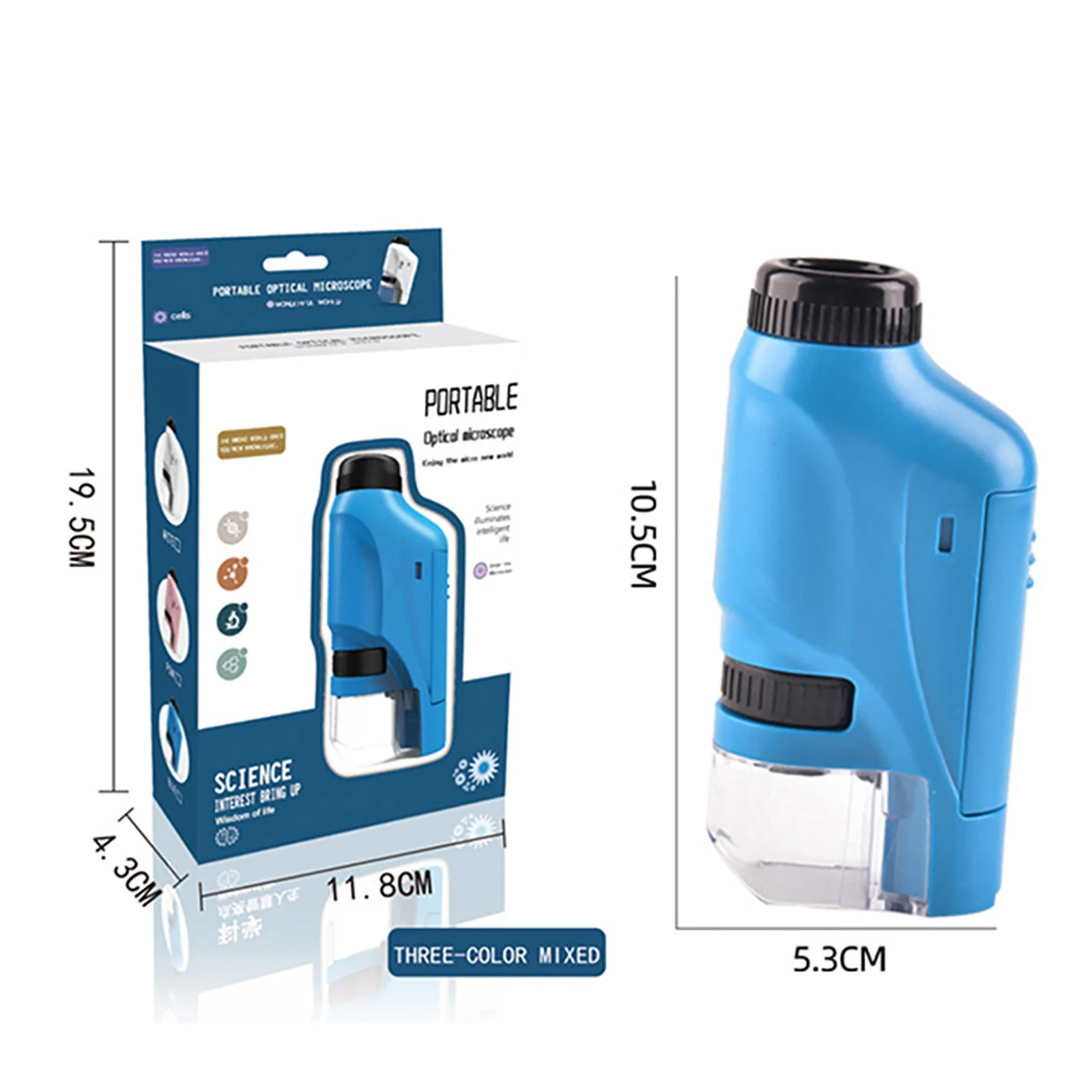 Portable Mini Microscope for Compact and Lightweight 60x 120x Magnification Suitable for School Observation Portable
