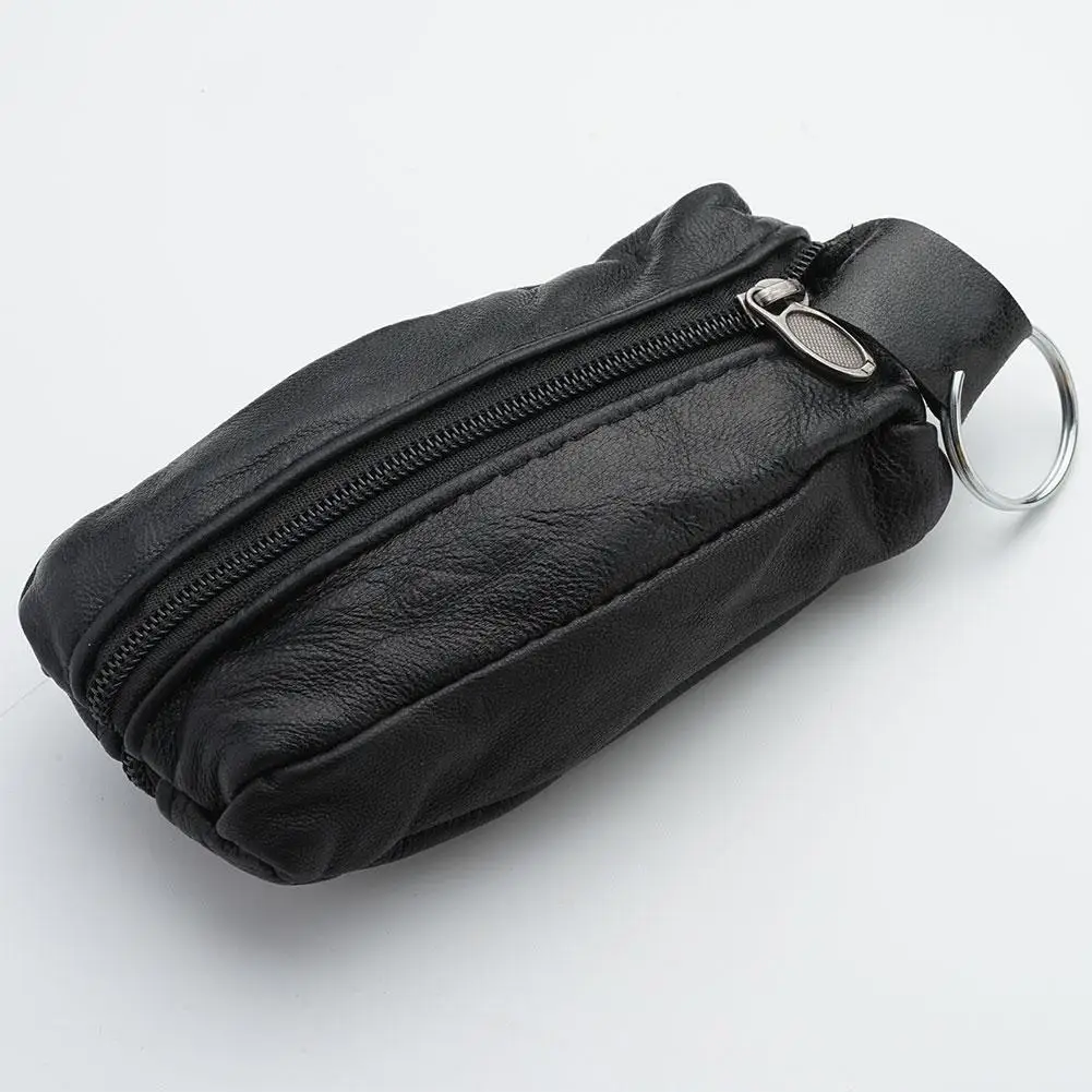 Modischer Schlüsselanhänger aus echtem Leder, Kleingeldtasche, Clutch, Schlüsselhalter, Organizer, tragbare Mini-Münzaufbewahrung für Männer und Frauen – Detail 9