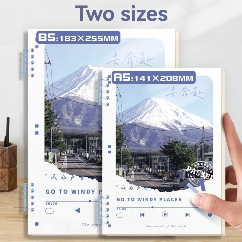 New B5/A5 Loose-Leaf Notebook Detachable Oil Paint Cover Horizontal Line Notebook 60 Sheets Hand Ledger Notepads Stationery