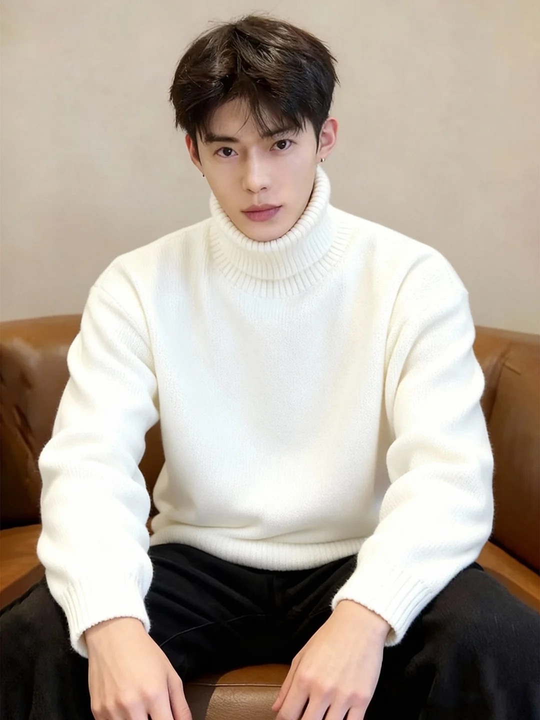 

Cleanfit High Ne Knitwear Men's Winter Korean Sle Soft Cozy Base Layer irt Casual Wear Warm Thi Long Sve Crew Ne