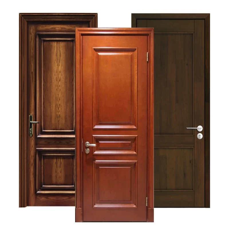 

Luxury sound proof Solid timber Wood Door With Painted Veneer Wooden Door other door