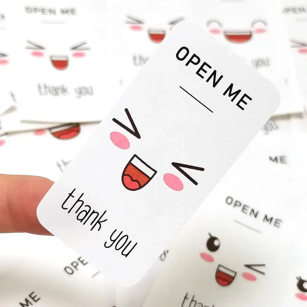 40-100pcs/pack Cute Open Me Stickers Thanks Your Labels for Small Business Package Decoration Envelope Seal Shipping Stickers