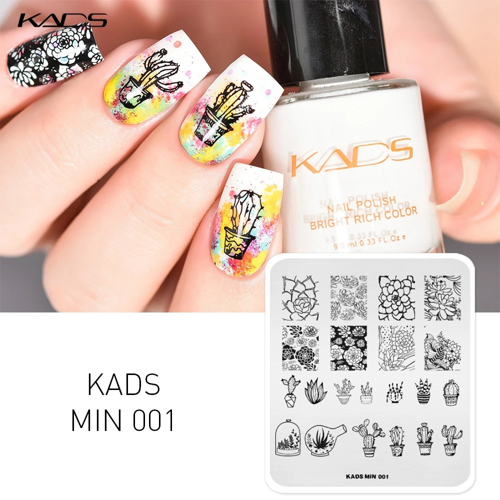 KADS Nail MINI Stamp Plates Nail Art Plate Line Pattern Design Image Stamp Template for Nail Printing Stencil DIY Tools