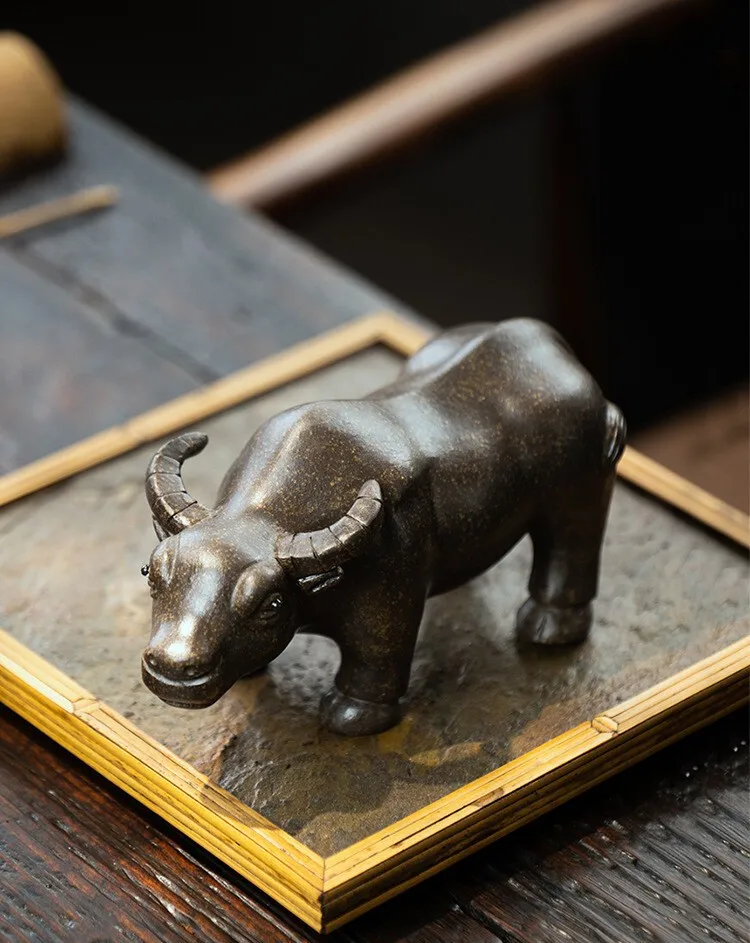 Animal 12 Zodiac Ox Tea Pet Chinese Yixing Zisha Pottery Lovable Statues