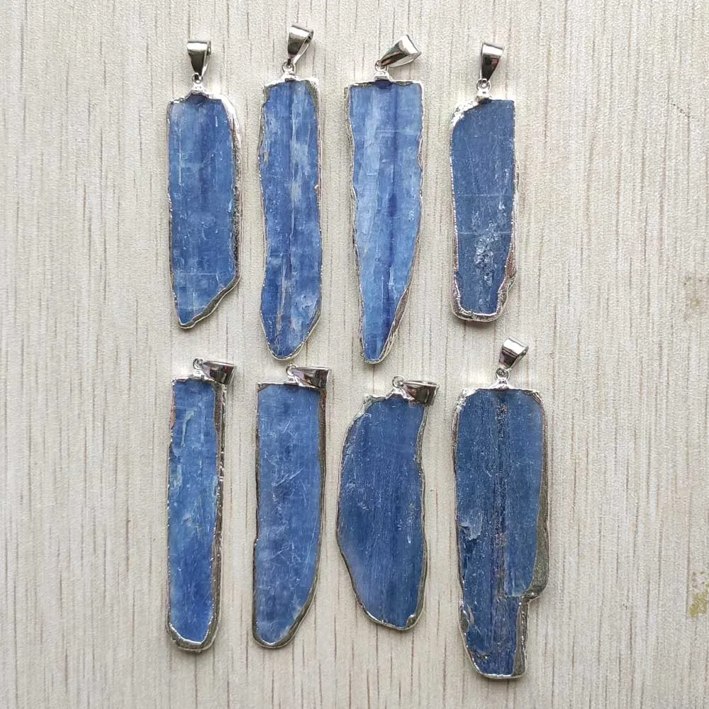 New fashion good quality natural Kyanite Irregular rectangle stone pendants for making jewelry free shipping Wholesale 8pcs/lot