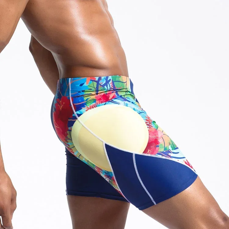 Maillots de bain longs taille haute pour hommes, caleçons de natation, shorts de planche de surf, maillots de bain de marque, grande taille, média