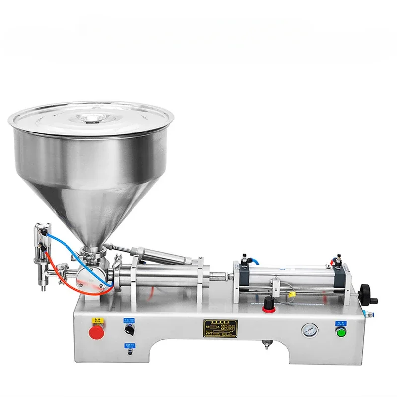 Máquina llenadora de pasta SAT, llenadora de pistón, loción, champú, crema, salsa de miel, mantequilla de maní, neumática, semiautomática, necesita un solo cabezal