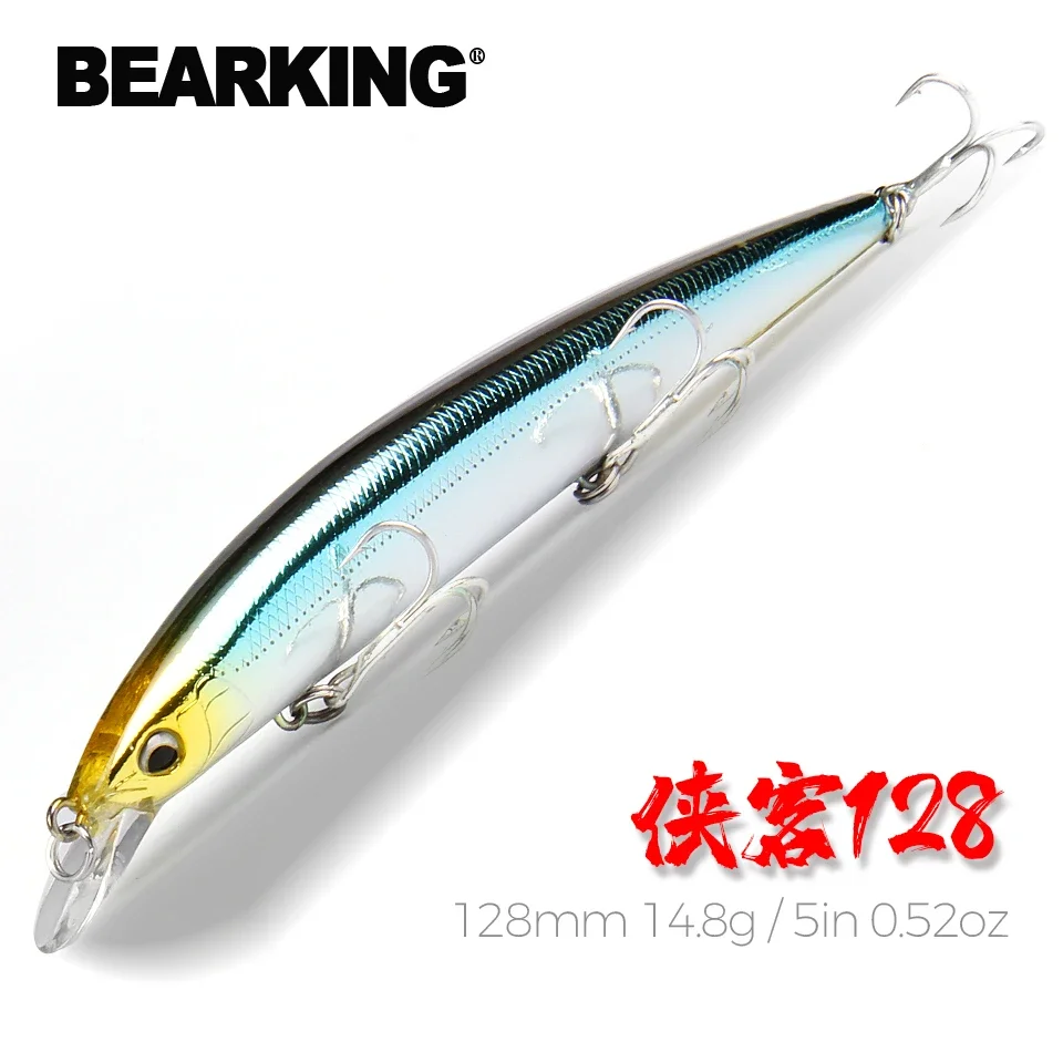 

Retail Bearking professional fishing tackle Only for promotion fishing lures 128mm 14.8g Minnow bait hot model
