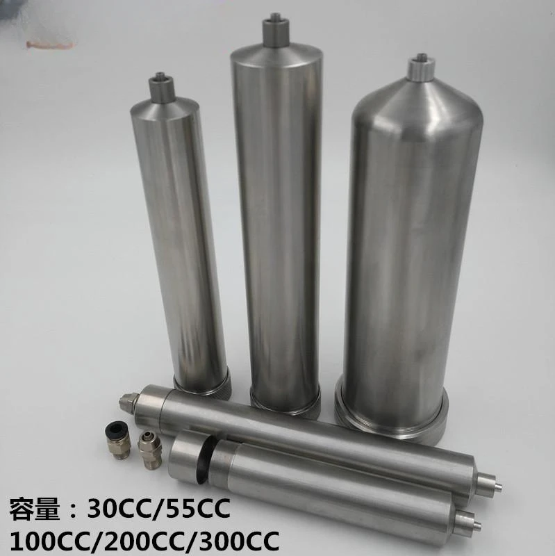 Stainless steel dispenser syringe heats and resists high temperatures  30 55 100 200 300  500CC