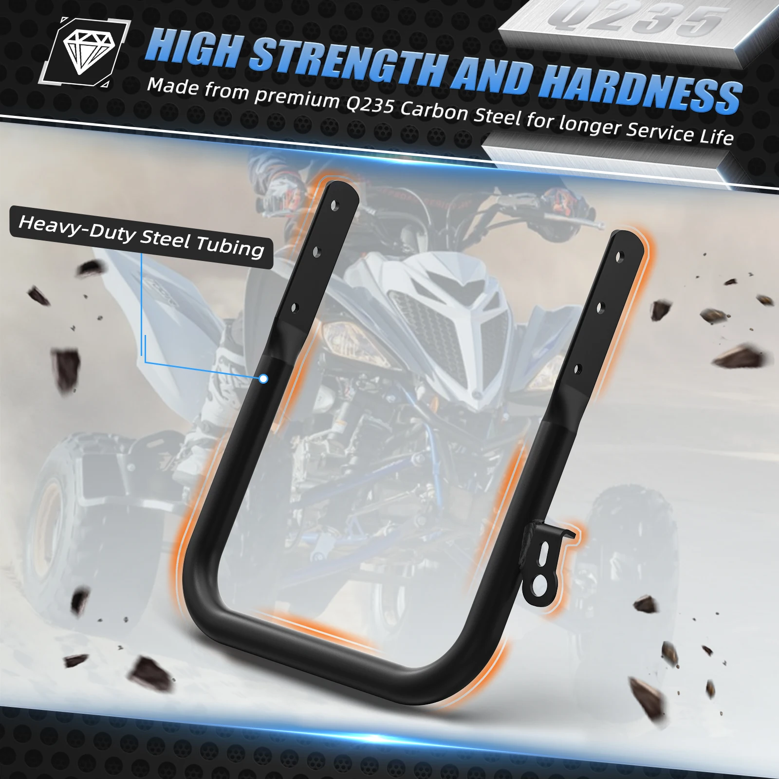 For Yamaha Raptor 700R 2011-2023 SE 14-23 Quad Grab Bar Brackets Rear Bumper Raptor 700 2006-2023 Strength Durability ATV Parts - view 2