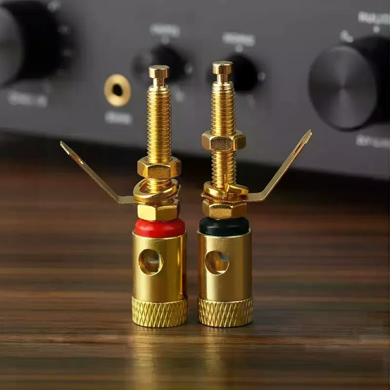 Gold Plated Push Type Terminal 1Pc Amplifier Speaker DIY Lengthen Binding Posts for Professional Audio Connection