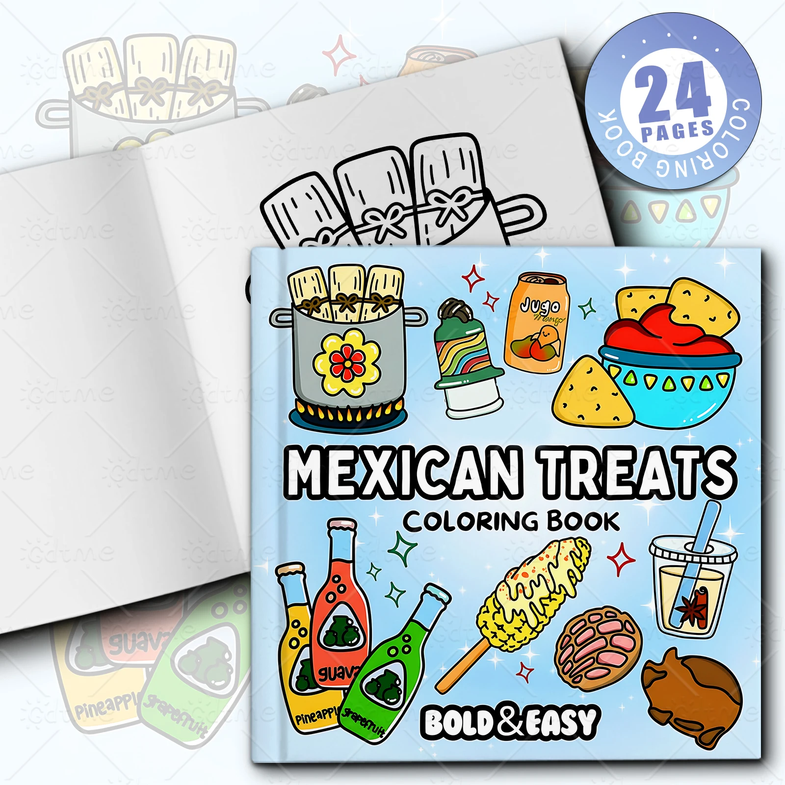 MEXICAN TREATS Malbuch für Erwachsene mit niedlichen, gemütlichen täglichen Aktivitäten zur Entspannung (Cozy Spaces Coloring) – Detail 1
