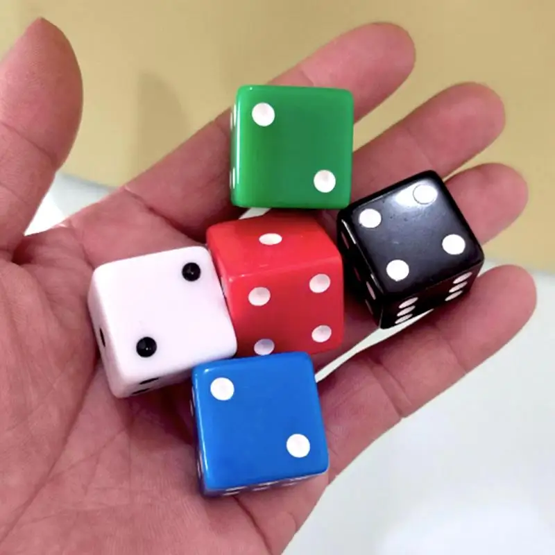 5PCS Acrylic Dice 25MM Family Party Fun Role Playing Classroom Math Counting Teaching Board Games Accessories
