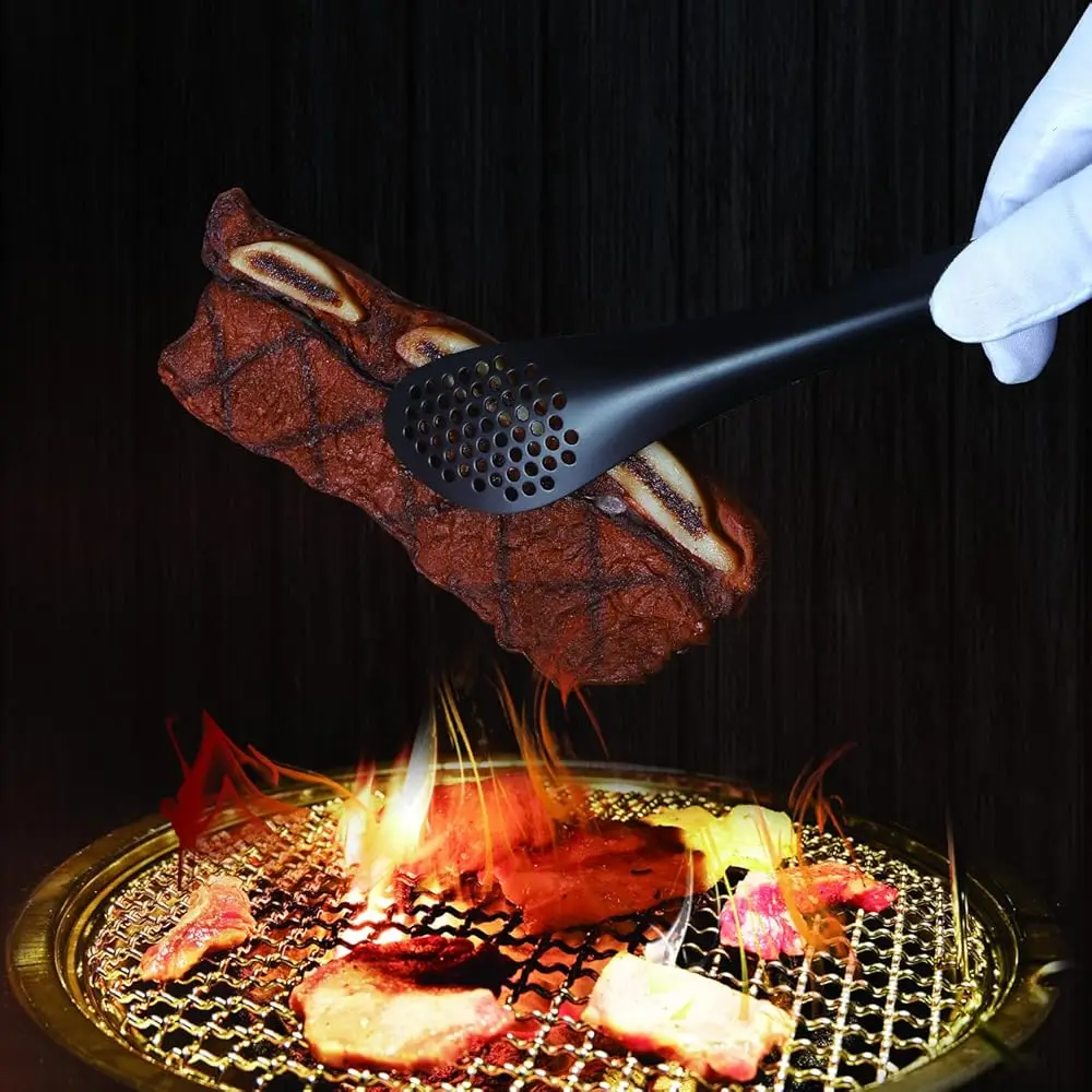 Pinças de buffet de aço inoxidável - Pinça de comida de cozinha resistente para cozinhar e servir (Bla - Pinças de servir de 11"")